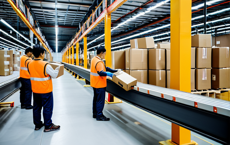Modern E-Commerce Logistics**

A busy logistics warehouse in Malaysia, fully clothed workers efficiently sorting packages, automated conveyor belts moving boxes, bright lighting, safe for work, appropriate content, professional, modest, perfect anatomy, correct proportions, natural pose, high-resolution, well-formed hands, proper finger count, natural body proportions, dynamic composition.

**